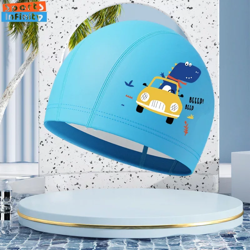 여자 수영 모자 만화 귀여운 방수 높은 탄성 귀 보호  - Aquatic Sports Cap 리뷰 및 가격