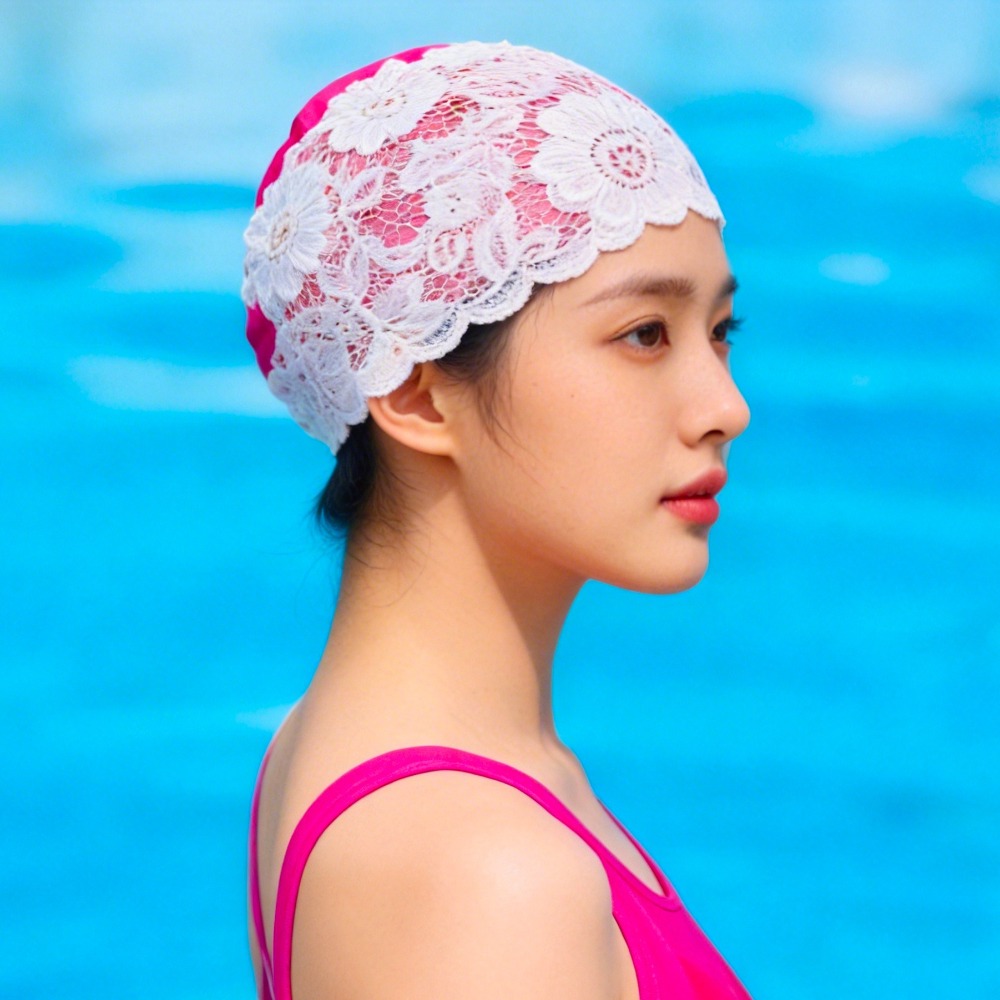 패션 귀 보호 레이스 수영 모자 긴 머리 방수 여성 수 - Aquatic Sports Cap 리뷰 및 가격